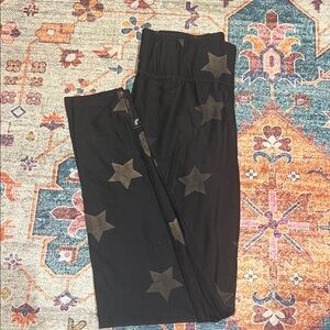 Terez Black and Gold Star Leggings